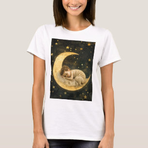 Baby Schlafen auf dem Mond T-Shirt