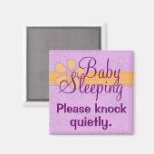 Baby Schlafen Vordertür Zeichen Magnet (Vorderseite/Rückseite)