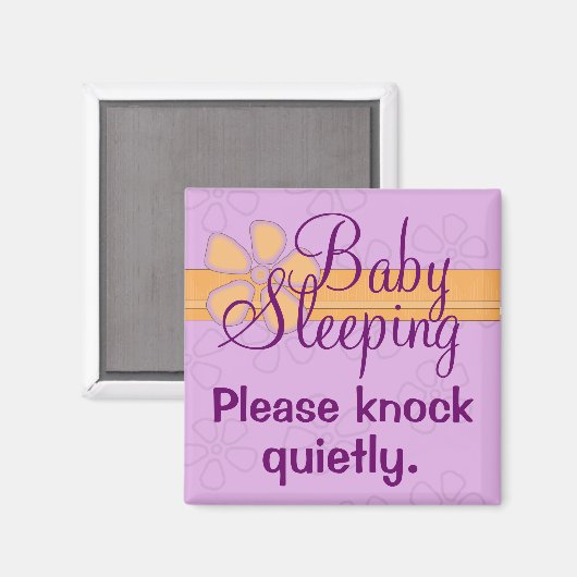 Baby Schlafen Vordertür Zeichen Magnet (Vorderseite/Rückseite)