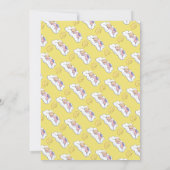 Baby schlafend Mädchen Dusche gelb Regenschirm Einladung (Rückseite)