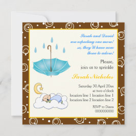 Baby-Schlafjunge sprinket blau-braune Einladung