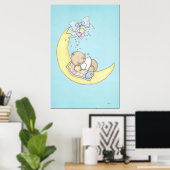 Baby schläft auf dem Mond Poster (Heimbüro)