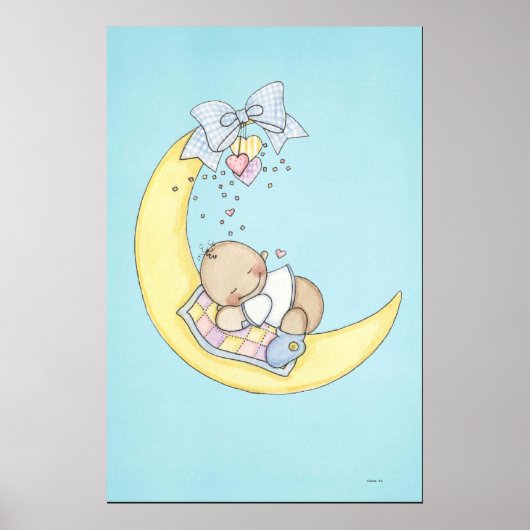 Baby schläft auf dem Mond Poster (Vorne)