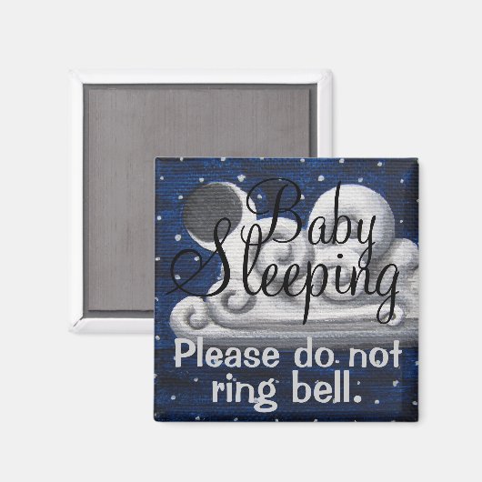 Baby Schlaftrübe Nachttür-Magnet Magnet (Vorderseite/Rückseite)
