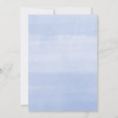 Baby-Schlückchen und sehen blaue BlumenAquarelle Einladung (Rückseite)