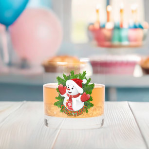Baby-Schneemann mit Kristall-Schneeflocken-Ornamen Whiskyglas