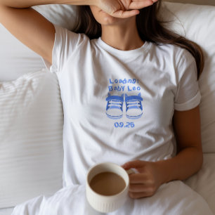 Baby-Schühchen Ankündigungsname Datum T-Shirt