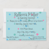 Baby Schuhe Junge und Mädchen Zwillinge Baby Dusch Einladung (Rückseite)