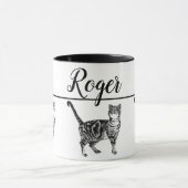 Baby Schwarz-weiß Tabby Cats Whimsical Art Tasse (Zentrum)