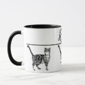 Baby Schwarz-weiß Tabby Cats Whimsical Art Tasse (Links)