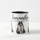 Baby Schwarz-weiß Tuxedo cat Cats Whimsical Art Ta Tasse (Zentrum)