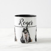 Baby Schwarz-weiß Tuxedo cat Cats Whimsical Art Ta Tasse (Zentrum)