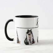 Baby Schwarz-weiß Tuxedo cat Cats Whimsical Art Ta Tasse (Links)
