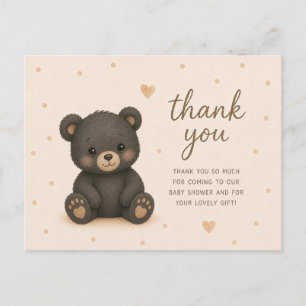 Baby Schwarzbär Baby Shower Danke Postkarte