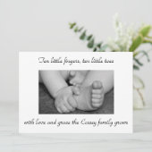 Baby, Schwarzes und, Weiß, Füße, Hände, Einladung (Stehend Vorderseite)