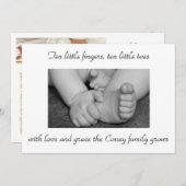 Baby, Schwarzes und, Weiß, Füße, Hände, Einladung (Vorne/Hinten)