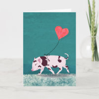 Baby-Schwein mit Herz-Ballon