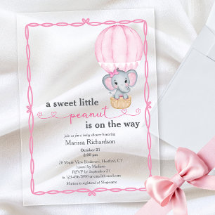 Baby-Schwester-Party mit rosa Elefant Acryleinladungen