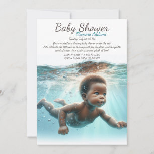 Baby Schwimmt Unterwasser Träume Baby-Party Einladung