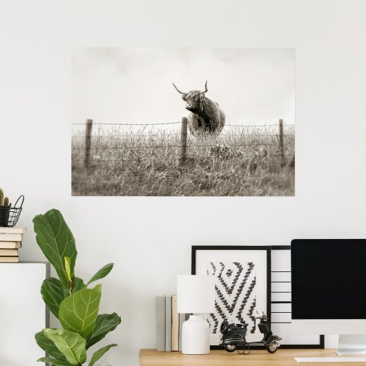 Baby Scottish Highland Cow Poster (Heimbüro)