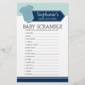Baby Scramble Shower Game - Blue Boy Polka Dots (Vorderseite)