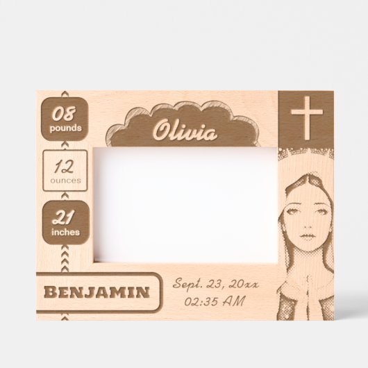 Baby Script + Die Jungfrau, in die Mary Frames ein Geätzte Rahmen (Vorderseite)