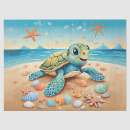 Baby Sea Turtle Adventure Seidenpapier