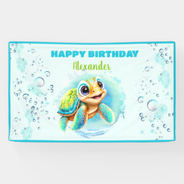 Baby Sea Turtle Boy 1. Geburtstag Party Banner