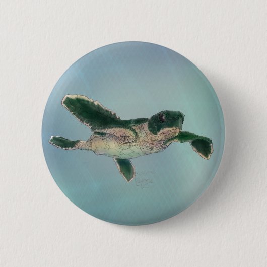 Baby Sea Turtle Button (Vorderseite)