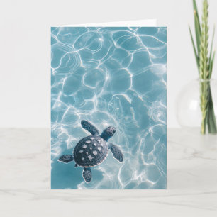 Baby Sea Turtle in klarem Wasser Karte