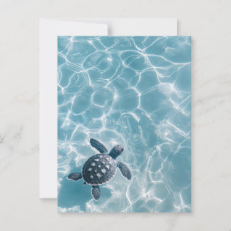 Baby Sea Turtle in klarem Wasser Postkarte