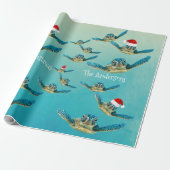 Baby Sea Turtle in Weihnachtsmannmützen Geschenkpapier (Ungerollt)