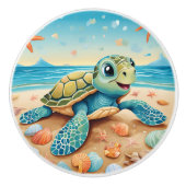 Baby Sea Turtle Keramikknauf (Vorderseite)