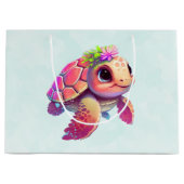 Baby Sea Turtle Pink & Niedlich Große Geschenktüte (Vorderseite)