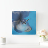 Baby Sea Turtle Wall Clock Quadratische Wanduhr (Zuhause)
