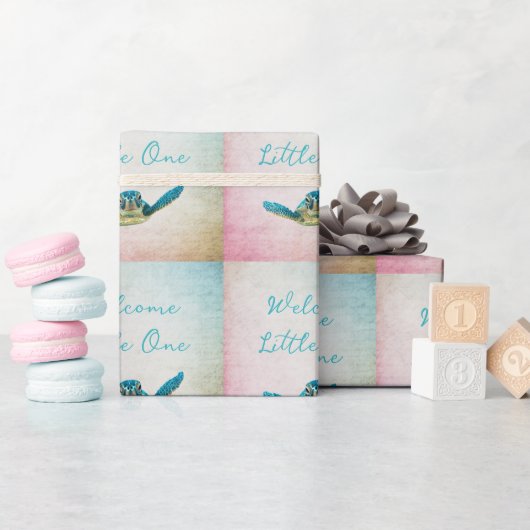 Baby Sea Turtle Willkommen Kleines Geschenkpapier (Babyparty)