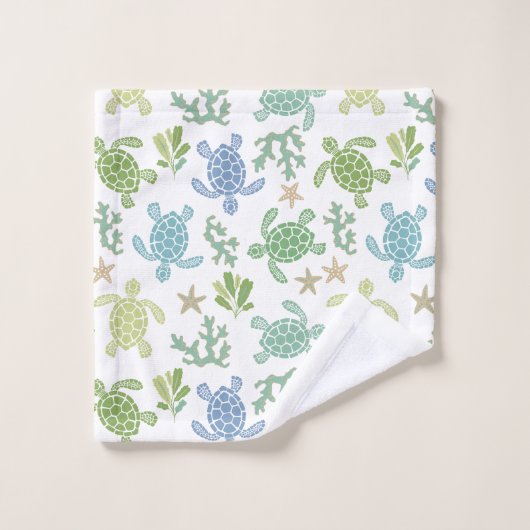 Baby Sea Turtles Badhandtuch Set (Waschlappen)