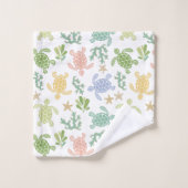 Baby Sea Turtles Pink Badhandtuch Set (Waschlappen)