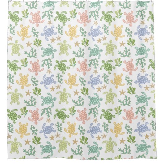 Baby Sea Turtles Pink Duschvorhang (Vorderseite)