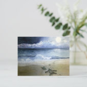 Baby Sea Turtles schlagen nachts Postkarte (Stehend Vorderseite)
