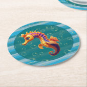 Baby Seahorse Paper Coasters Runder Pappuntersetzer (Angewinkelt)