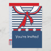 Baby-Seemann-Anzug B Einladung (Vorne/Hinten)