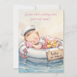 Baby-Seemann Mädchen Digital-Download-Einladung Einladung