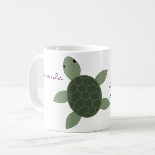 Baby-Seeschildkröte-personalisierte Tasse (Vorderseite Links)