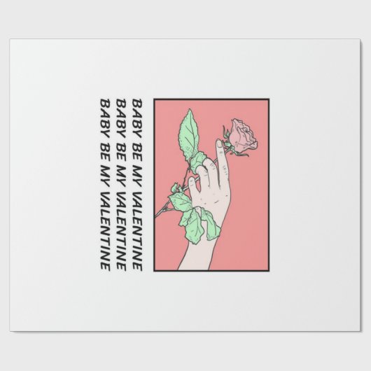 Baby sei mein Valentine Geschenkpapier (Flach)