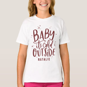 Baby sein kalter äußerer Skripttextfeiertag T-Shirt
