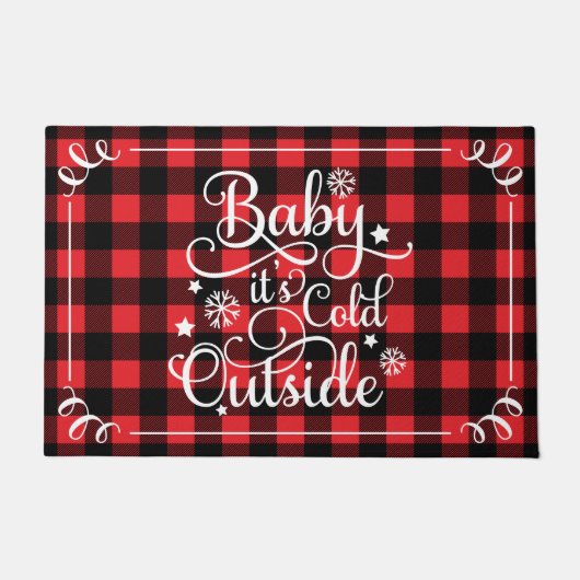 Baby Sein kalter Outdoor Red Buffalo Karierter Url Fußmatte (Vorderseite)