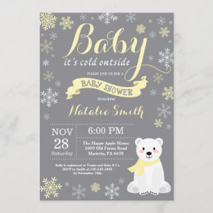 Baby sein kaltes äußeres Winter-Babyparty-Rosa Einladung