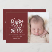 Baby seine Erkältung außerhalb des Fotos Geburtsan Save The Date (Vorne/Hinten)