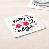 Baby seine Erkältung draußen niedlichen Fingern Wi Rechteckiger Pappuntersetzer (angewinkelt)